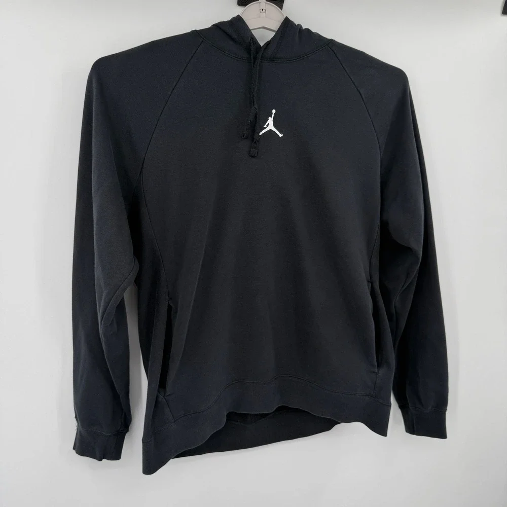 Jordan Dri-FIT Mens Black Jumpman Logo Pullover Hoodie Sweatshirt Large